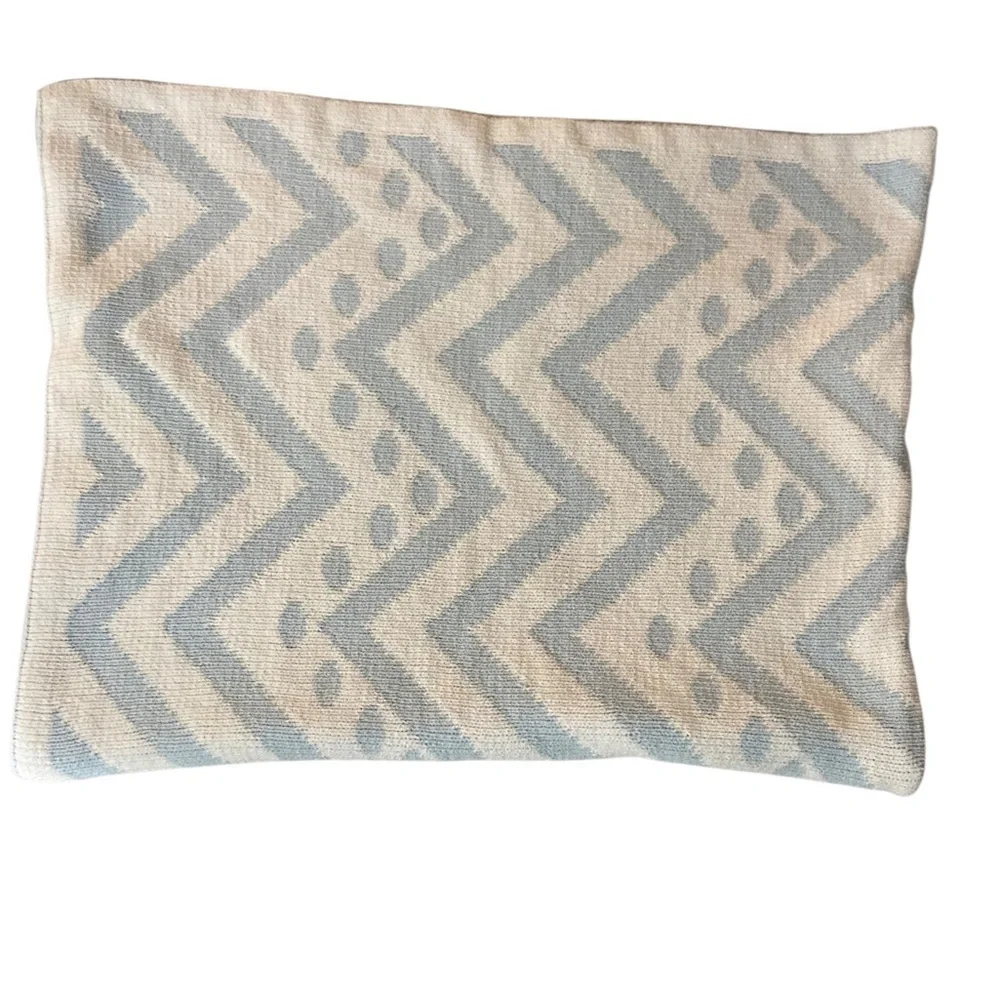 Harper Canyon Baby Blanket Blue White Chevron Dot Print 38x30